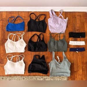 Lululemon Woman’s Activewear Tank/Sports Bra Lot of 9 Multicolor Sizes: 0-6 N119